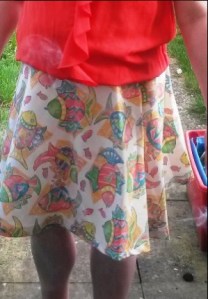 My rubbish attempt at making a skirt.